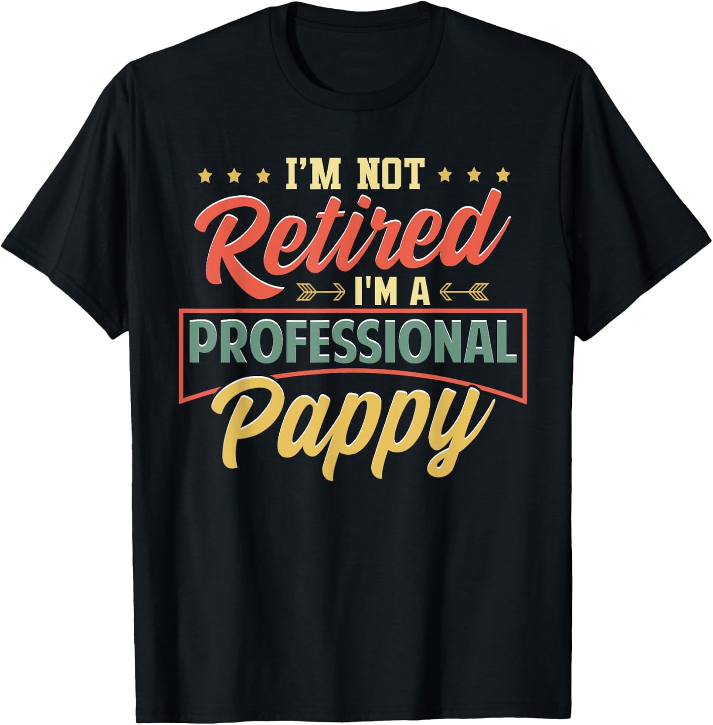 I'm Not Retired I'm A Professional Pappy Funny Fathers Day T-Shirt - T-Shirt | Black