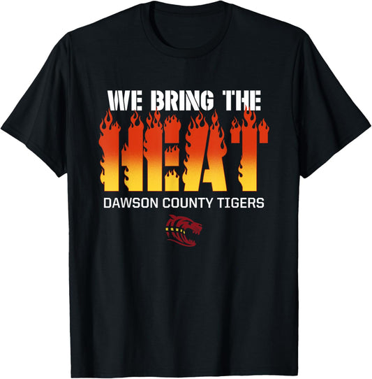 Dawson County Tigers Logo We Bring the Heat HS T-Shirt - T-Shirt | Black