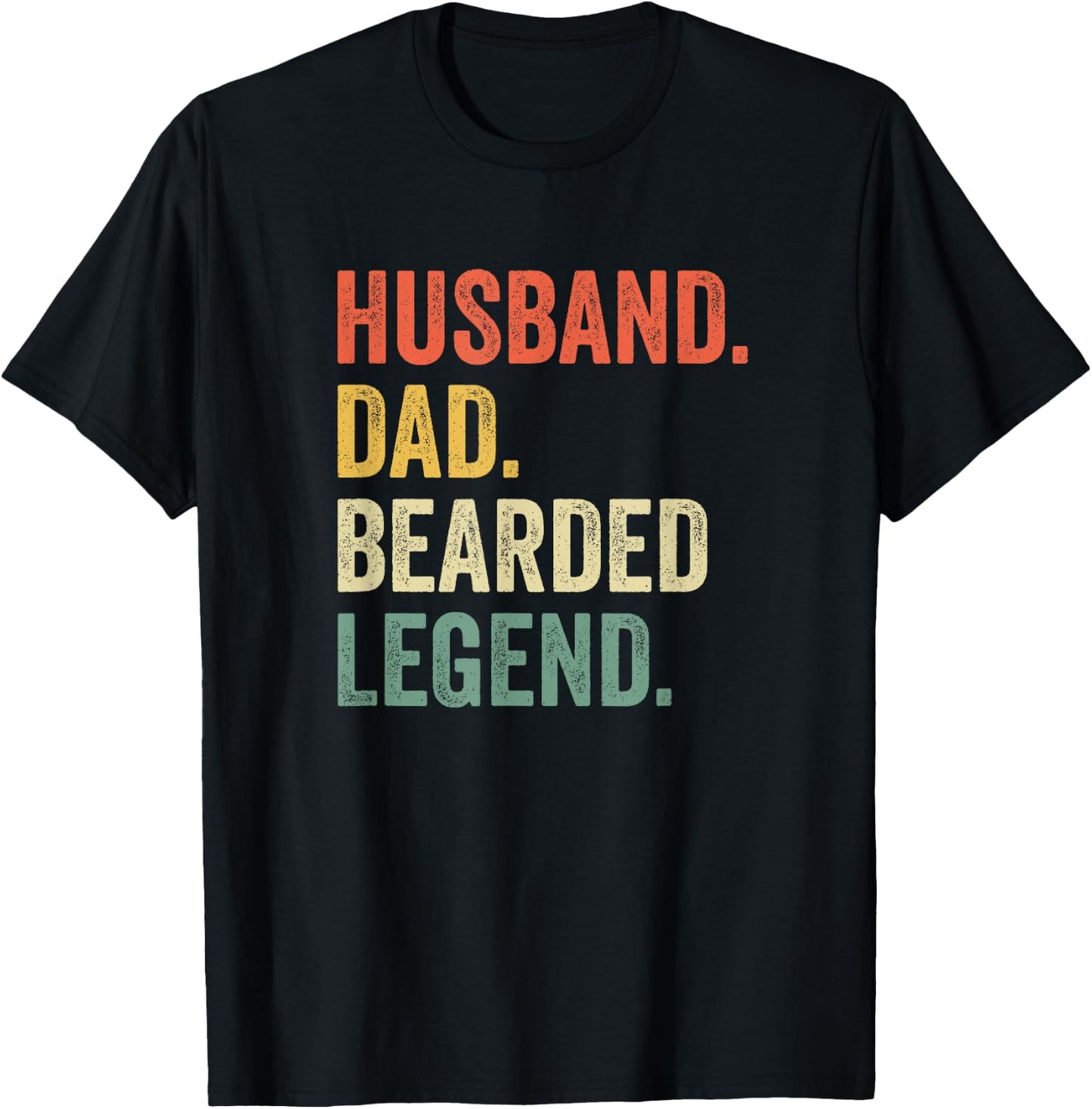 Funny Bearded Husband Dad Beard Legend Vintage T-Shirt - T-Shirt | Black