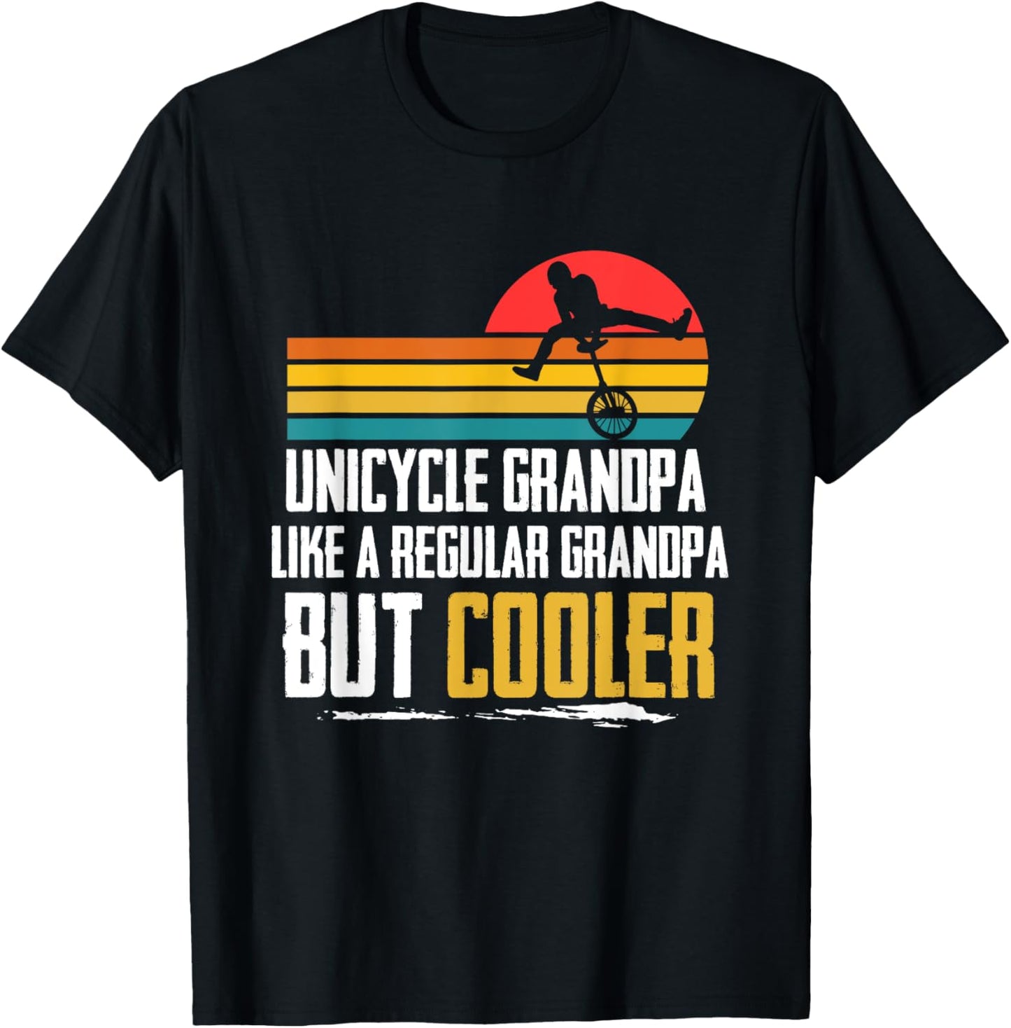 Vintage Monocycle Unicycle Grandpa Regular Grandfather Retro T-Shirt - T-Shirt | Black