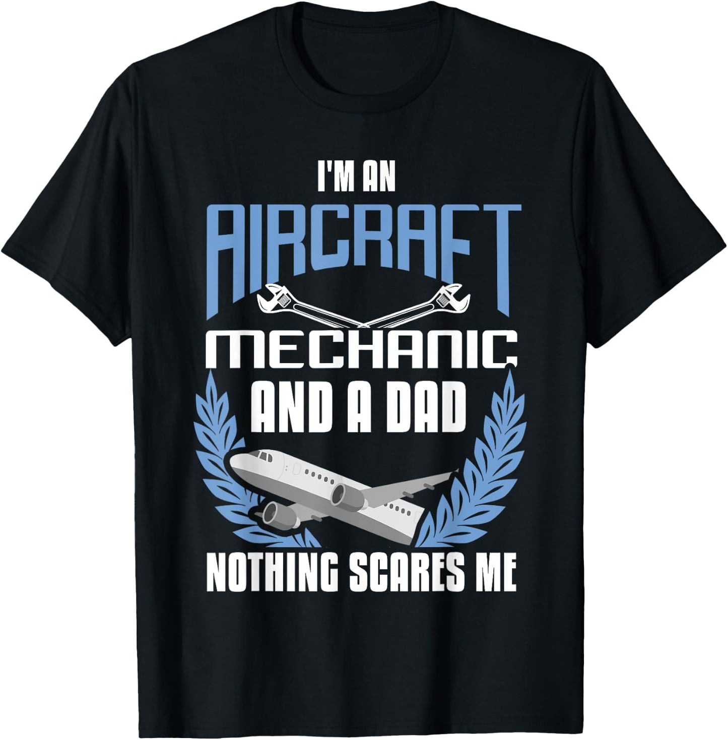 Aircraft Mechanic Dad Shirt Airplane Mechanic Father Gift T-Shirt - T-Shirt | Black