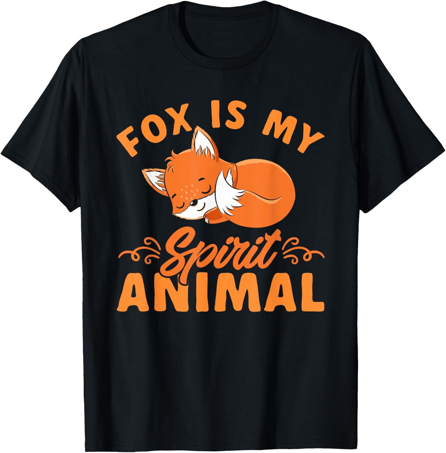 Foxes Cute Kids Boys Girls Fox Is My Spirit Animal T-Shirt - T-Shirt | Black
