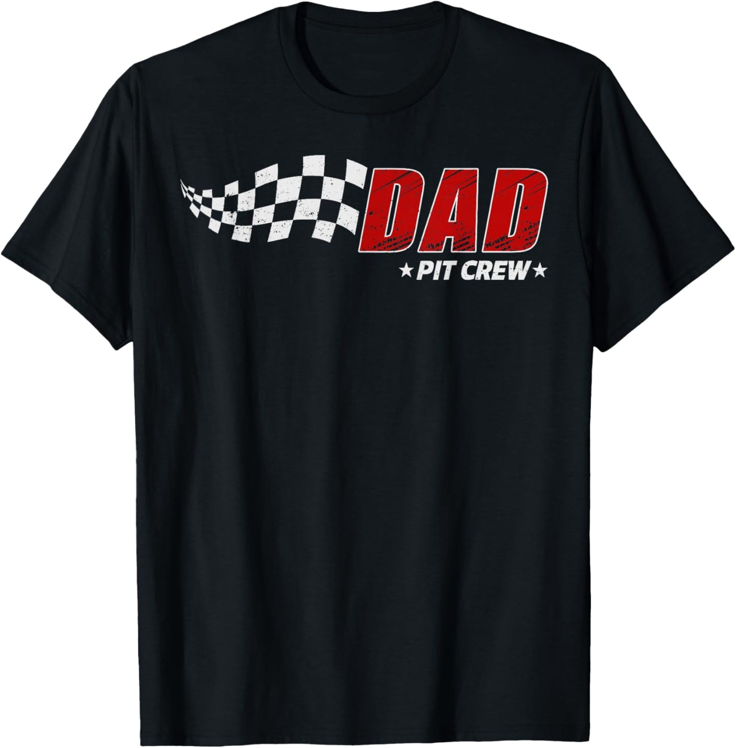Dad Pit Crew Race Car Birthday Family Matching Pit Crew T-Shirt - T-Shirt | Black