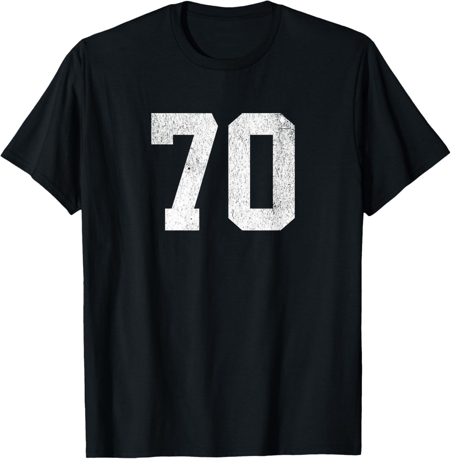 Jersey Uniform Number #70 Athletic Style Sports Graphic T-Shirt - T-Shirt | Black