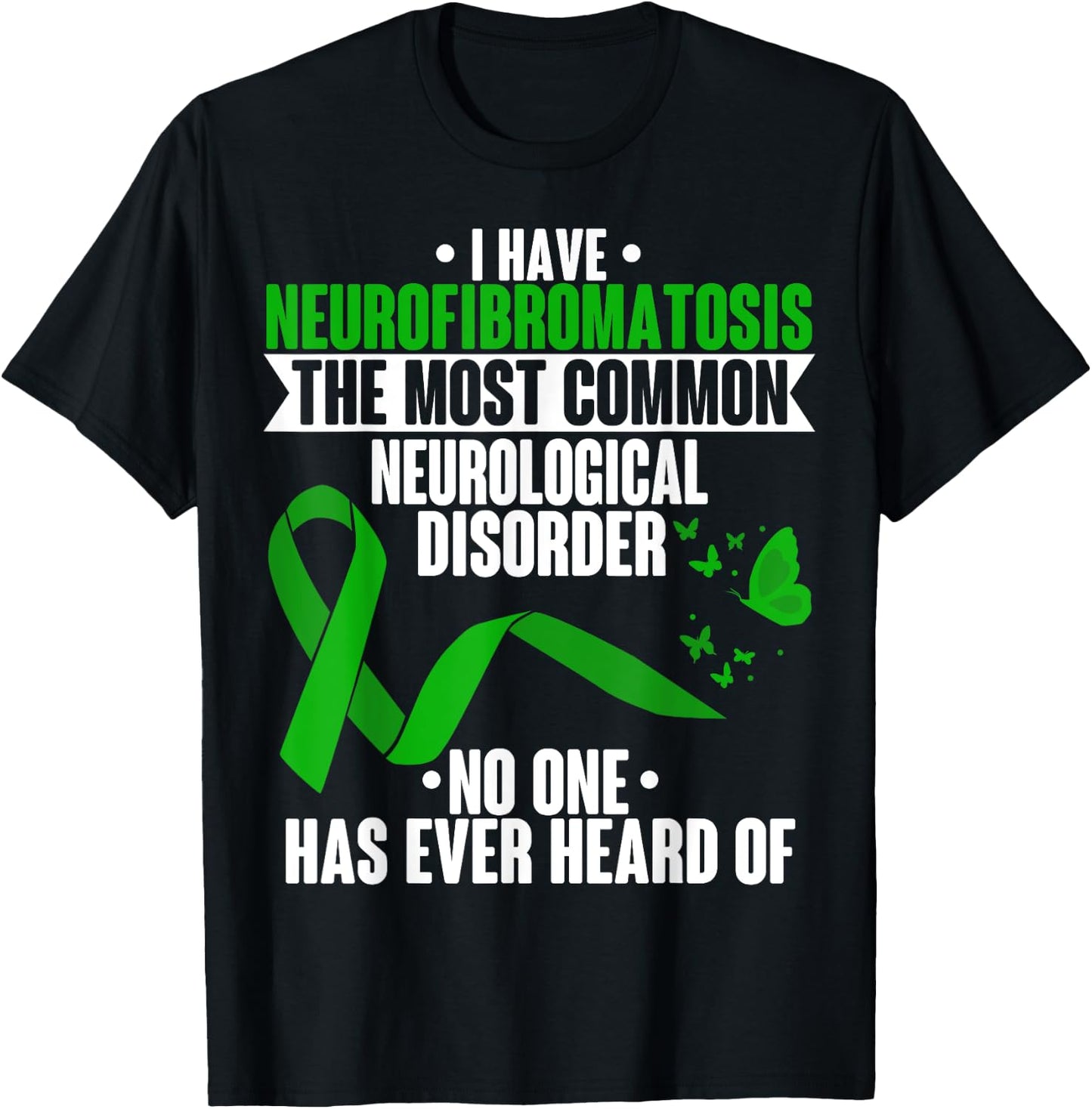 Neurofibromatosis Awareness Neurological Disorder Ribbon T-Shirt - T-Shirt | Black