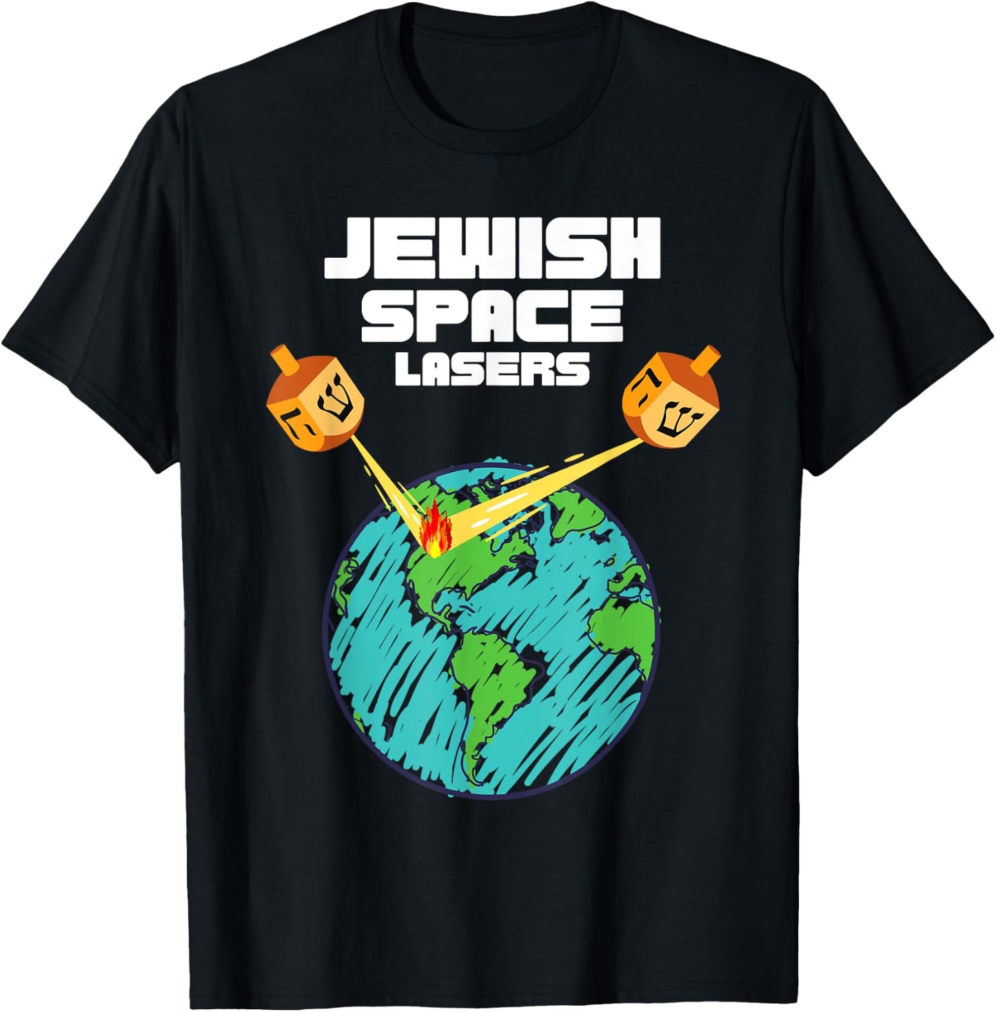 Jewish Space Laser Funny Politics Parody Fantasy Lasers T-Shirt - T-Shirt | Black