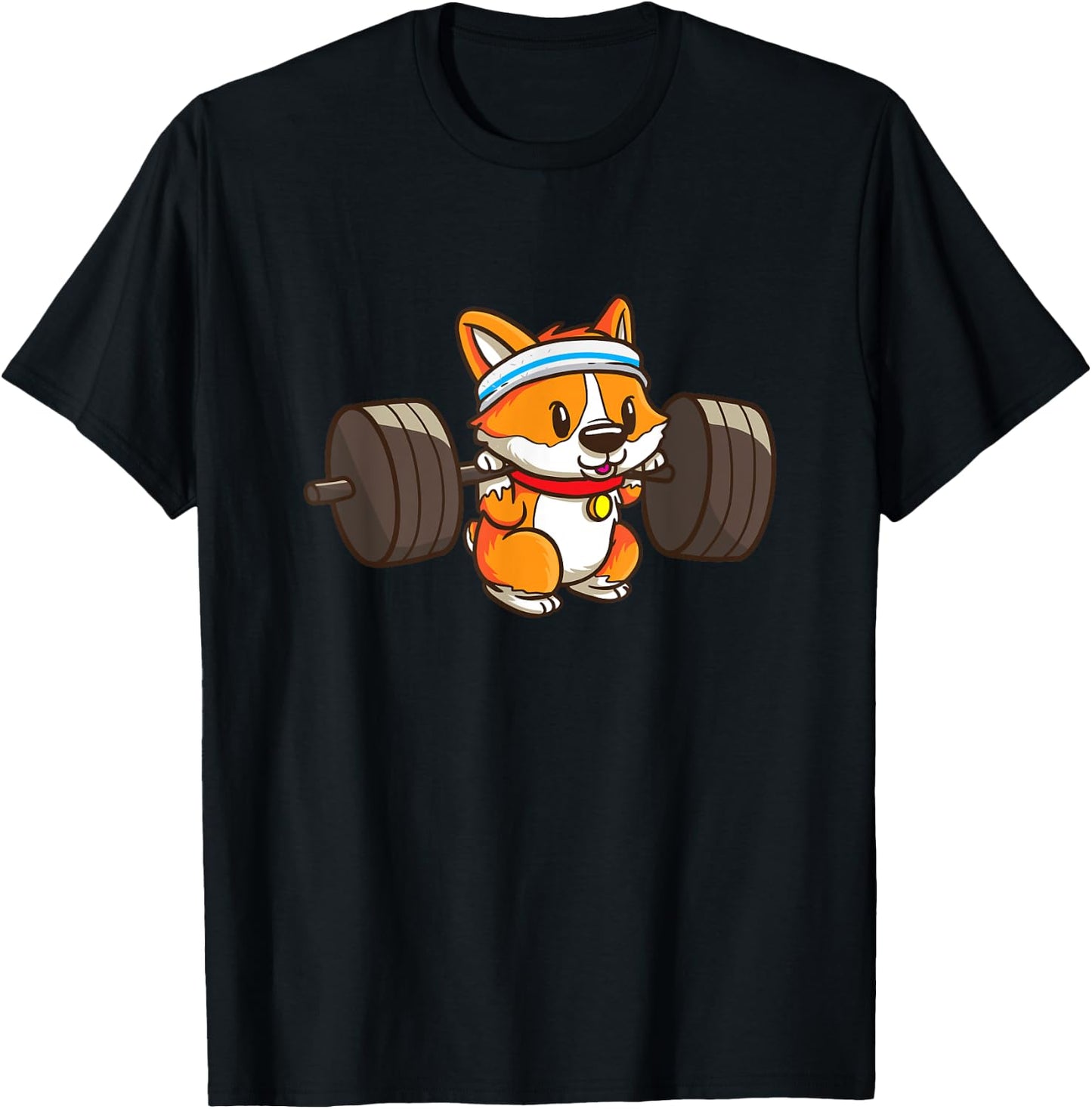 Cute Corgi Weightlifting Dog Lover Girls T-Shirt - T-Shirt | Black