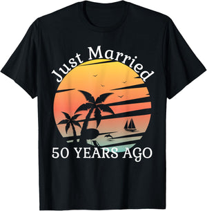50th Wedding Anniversary Cruise Just Married 50 Years T-Shirt - T-Shirt | Black