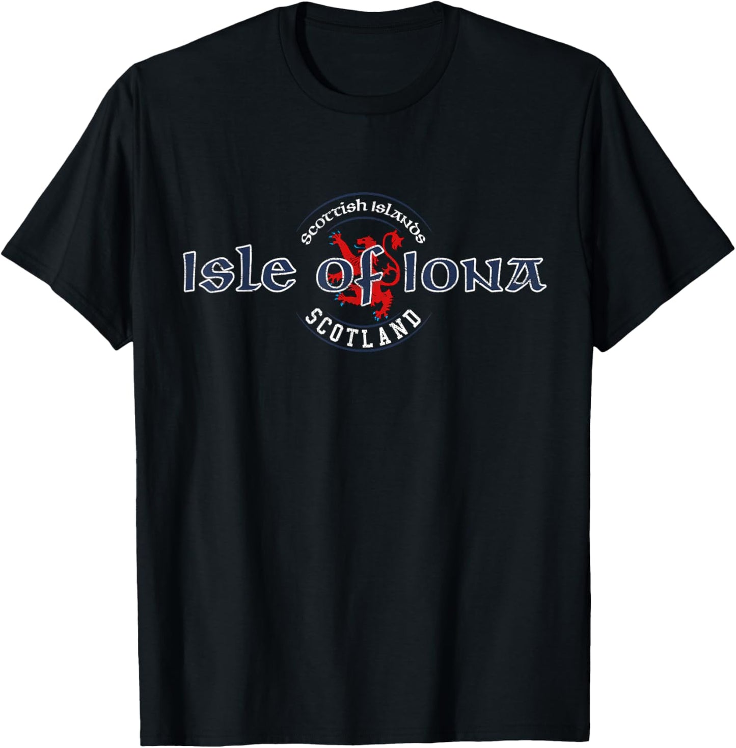 Isle of Iona Scotland Scottish Islands Distressed T-Shirt - T-Shirt | Black
