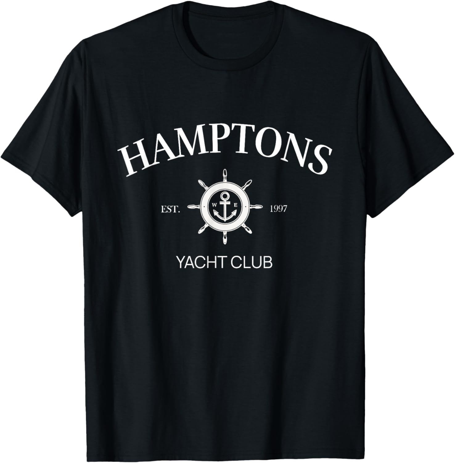 Hamptons Yacht Club Vintage Tennis Preppy Aesthetic T-Shirt - T-Shirt | Black