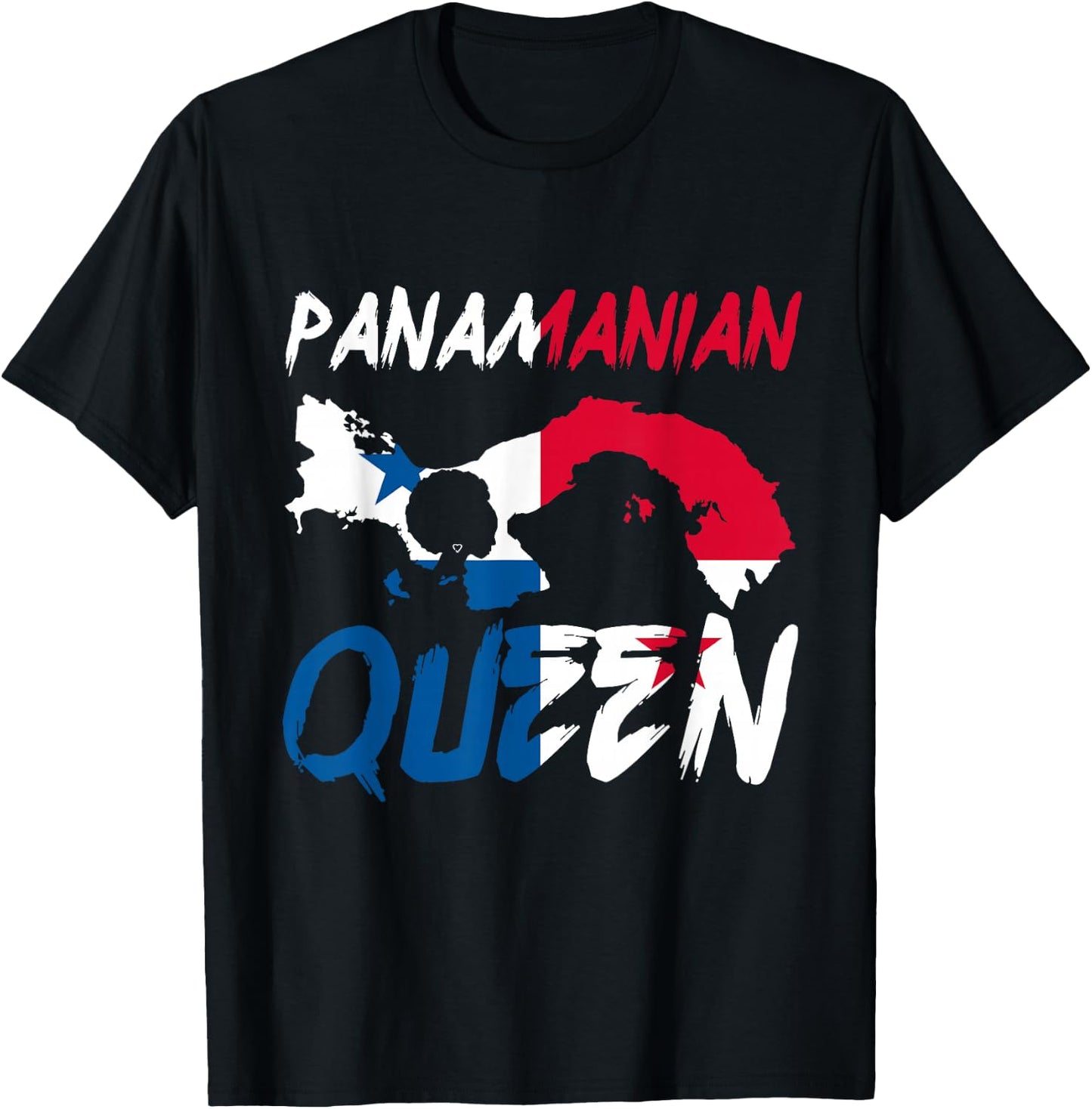 Panamanian Queen Panama Flag Afro-Pride Proud Independent T-Shirt - T-Shirt | Black