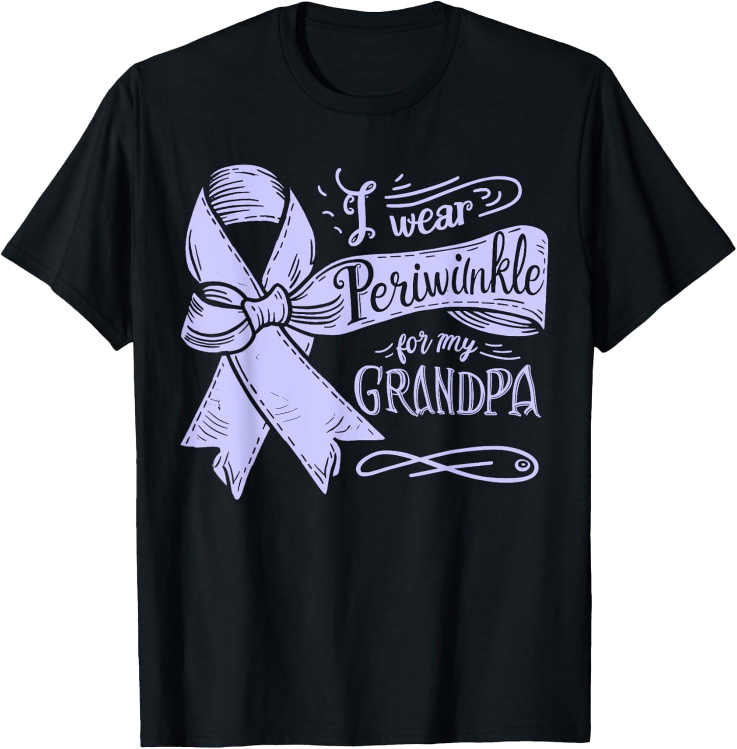 I Wear Periwinkle For My Grandpa Esophageal Cancer Awareness T-Shirt - T-Shirt | Black