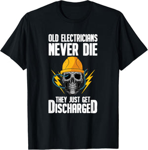 Funny Electrician Electrical Engineer - Electricity Lineman T-Shirt - T-Shirt | Black