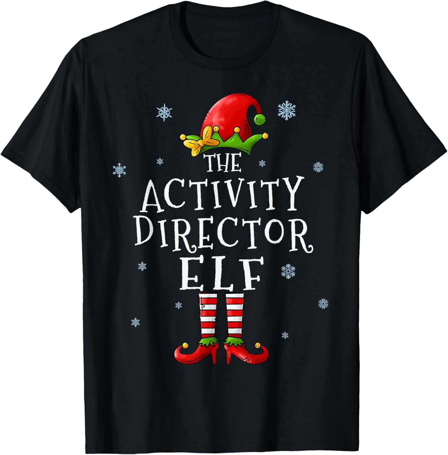 Activity Director Elf Funny Xmas Groupe Matching Christmas T-Shirt - T-Shirt | Black