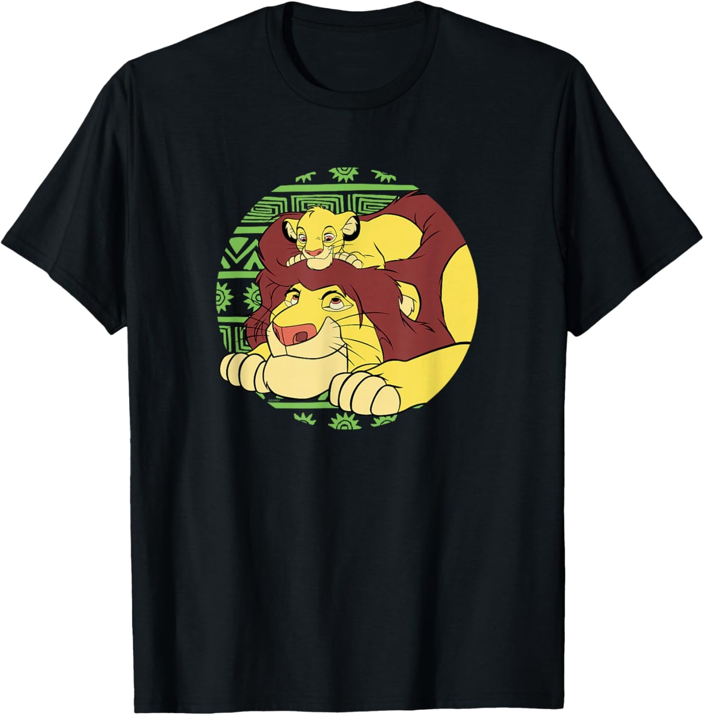 Disney The Lion King 30th Anniversary Mufasa & Simba Retro T-Shirt - T-Shirt | Black