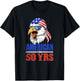 Funny 50th Birthday - USA Eagle Patriotic Gift Men T-Shirt - T-Shirt | Black
