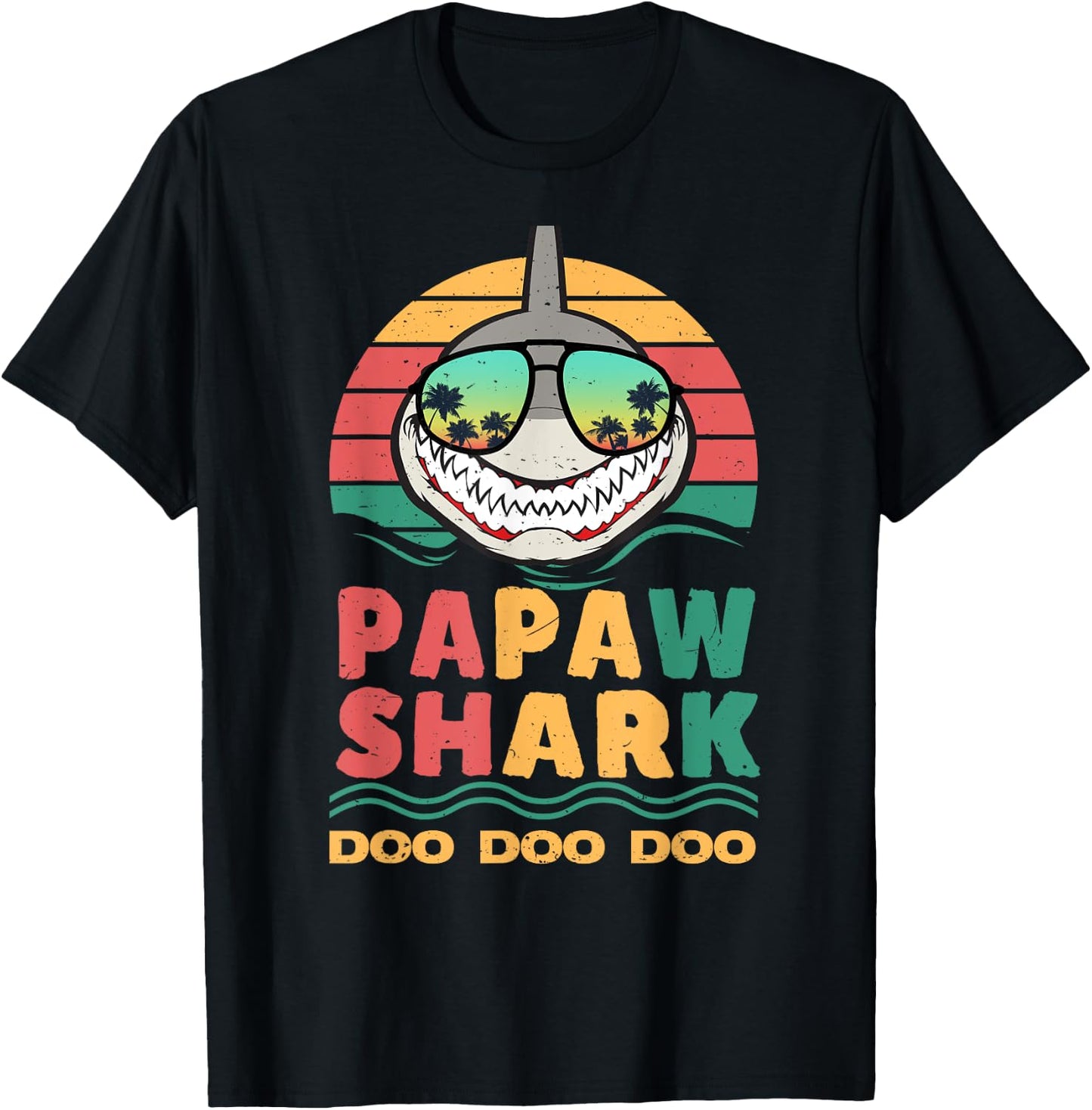 FAMILY 365 Papaw Shark Fathers Day Papa Dad Grandpa Men Gift T-Shirt - T-Shirt | Black