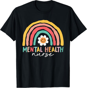 Men Women Mental Health Nurse Shirt Mental Health Nursing T-Shirt - T-Shirt | Black