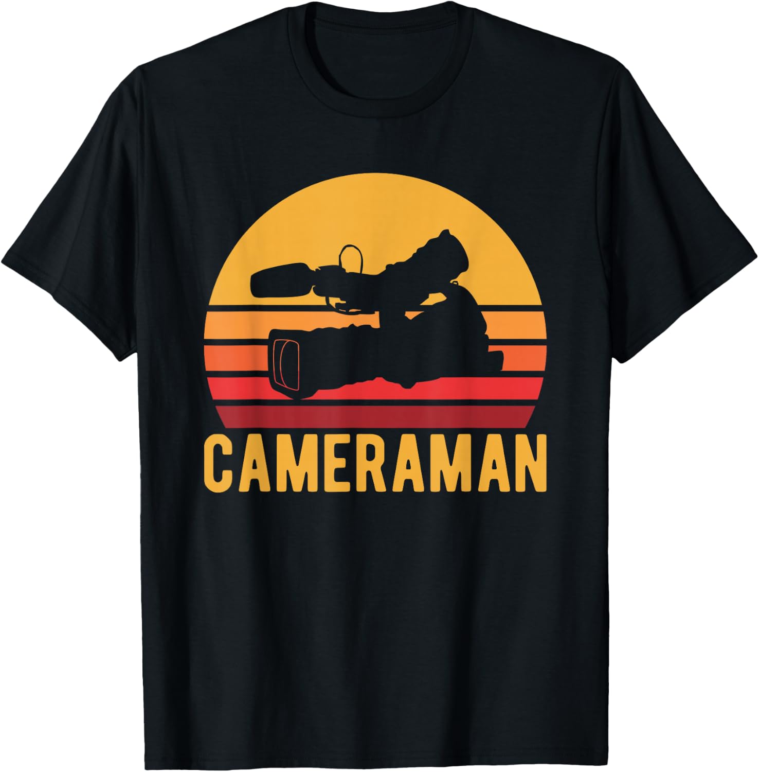 Retro Cameraman Shirt, Video Camera Operator Gift T-Shirt - T-Shirt | Black