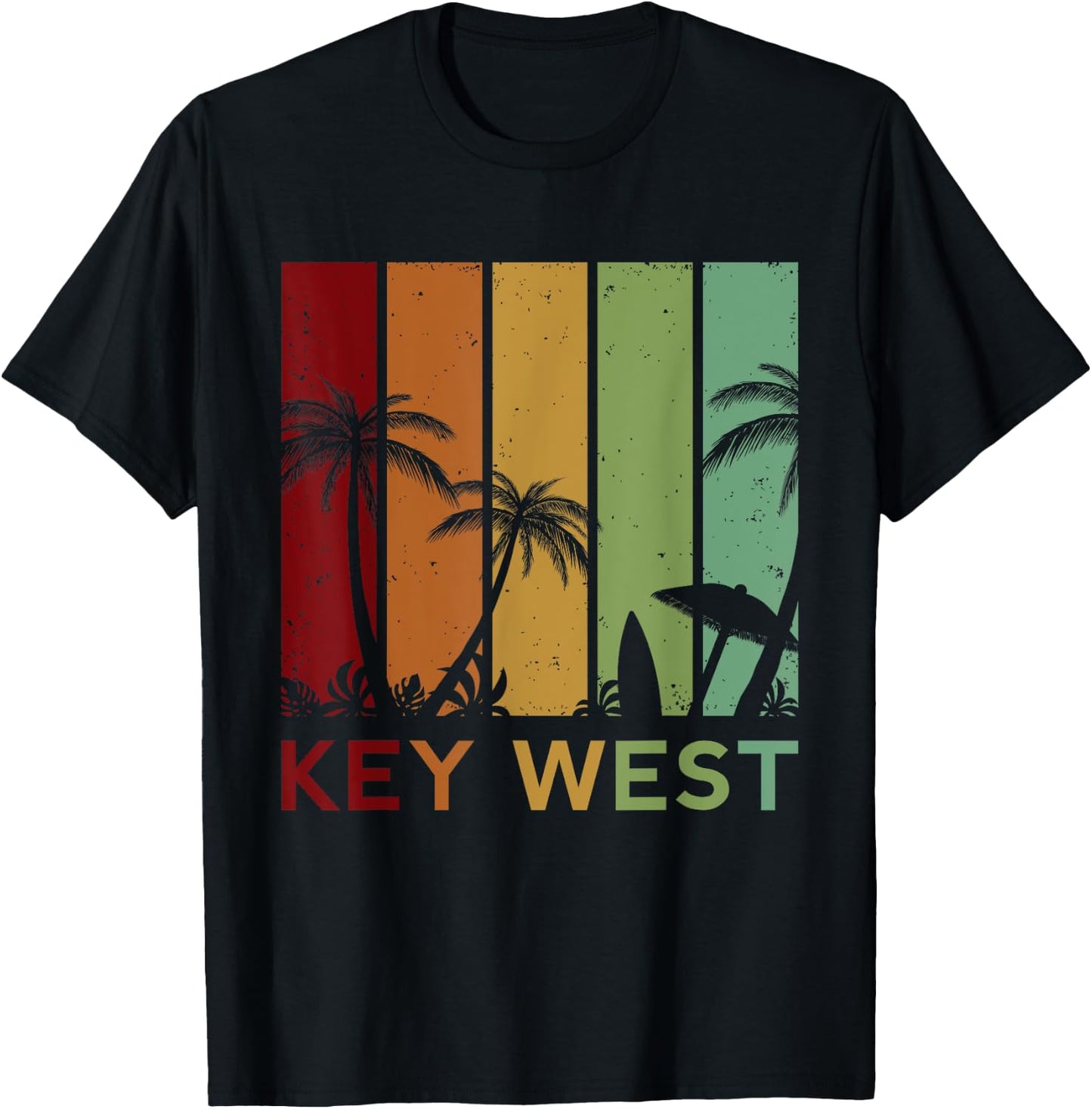 Retro Key West Florida Keys Tropical Vintage T-Shirt - T-Shirt | Black