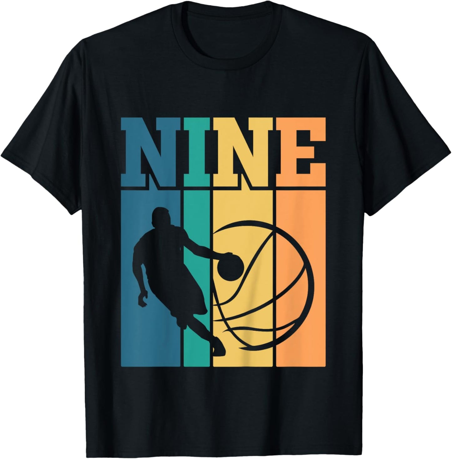 Kids Children's birthday 9 years 9th birthday basketball T-Shirt - T-Shirt | Black