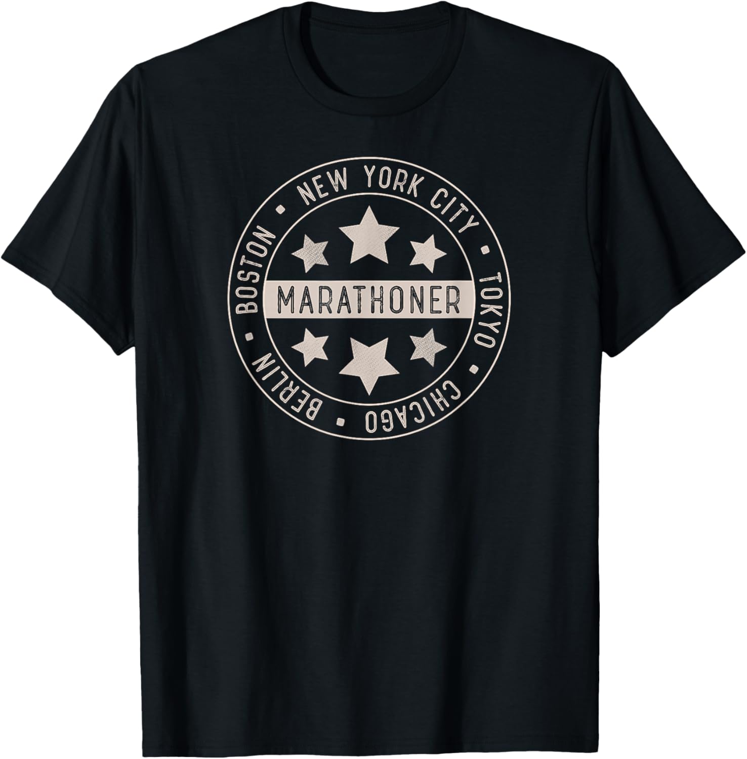Marathoner Long Distances Major Runner Marathons Souvenir T-Shirt - T-Shirt | Black