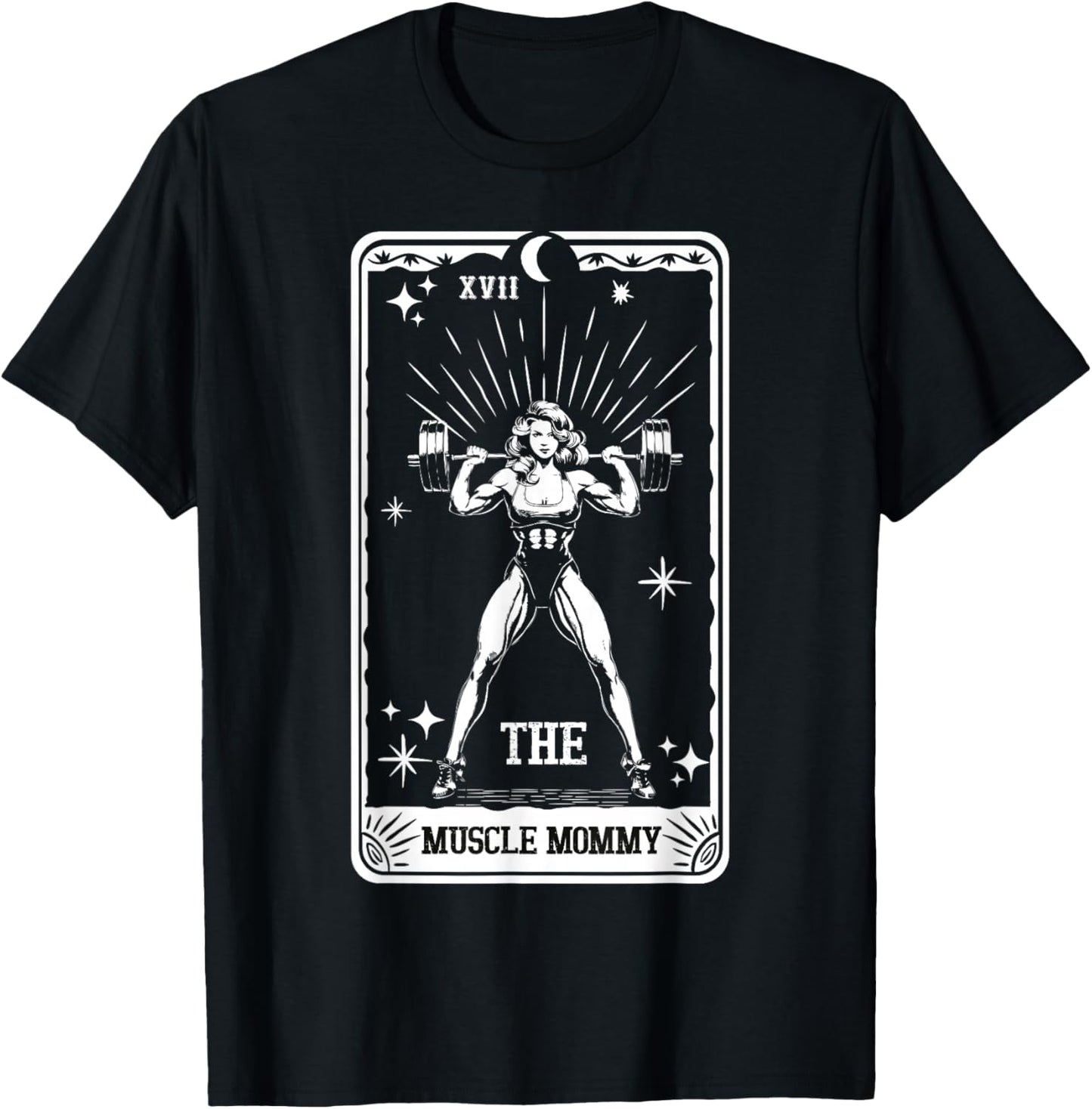 Retro The Muscle Mommy Tarot Card Gym Pump Cover Workout T-Shirt - T-Shirt | Black