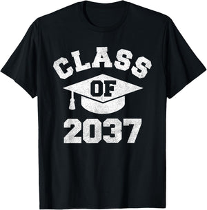 Class Of 2037 Grow With Me Shirt, Class Of 2037 Graduation T-Shirt - T-Shirt | Black