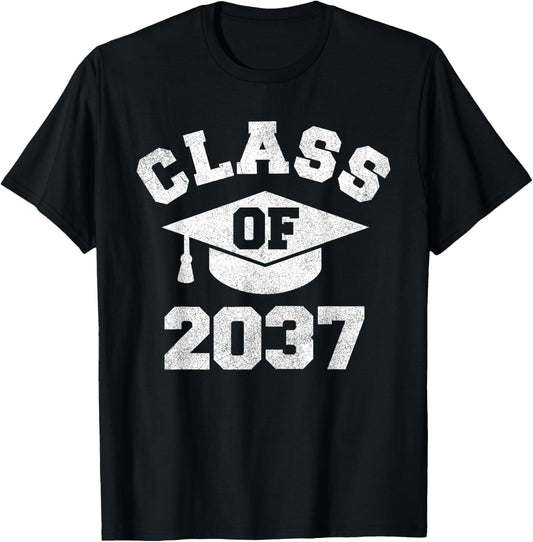 Class Of 2037 Grow With Me Shirt, Class Of 2037 Graduation T-Shirt - T-Shirt | Black