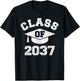 Class Of 2037 Grow With Me Shirt, Class Of 2037 Graduation T-Shirt - T-Shirt | Black