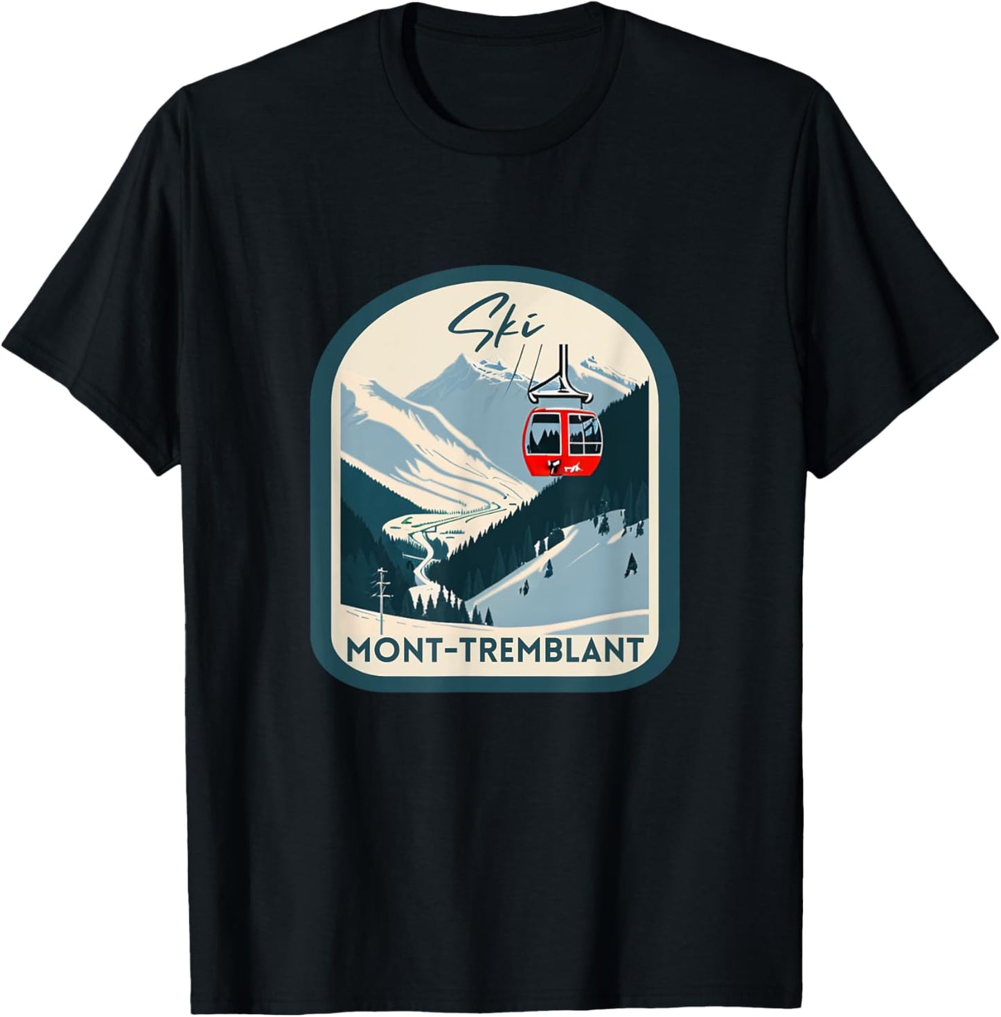 Ski Mont-Tremblant Retro Vintage Style Mont-Tremblant Skiing T-Shirt - T-Shirt | Black