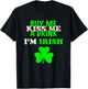 Kiss Buy Me A Drink Beer I'm Irish St Patrick's Day Mask T-Shirt - T-Shirt | Black