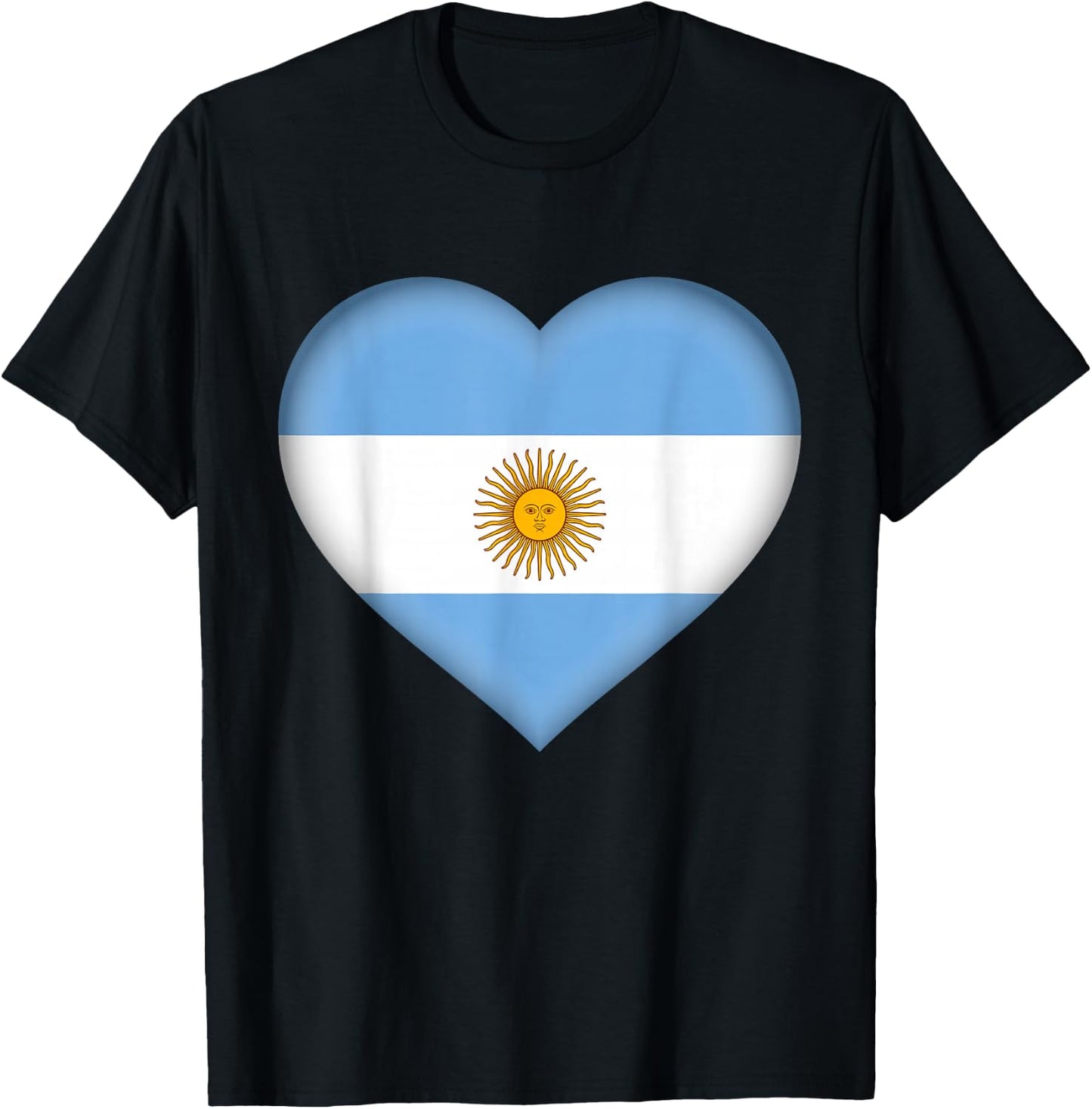 I Love Argentina | Argentinian Flag Heart Outfit T-Shirt - T-Shirt | Black