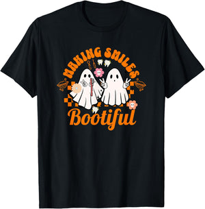 Making Smiles Bootiful Halloween Dental Hygienist Teeth T-Shirt - T-Shirt | Black