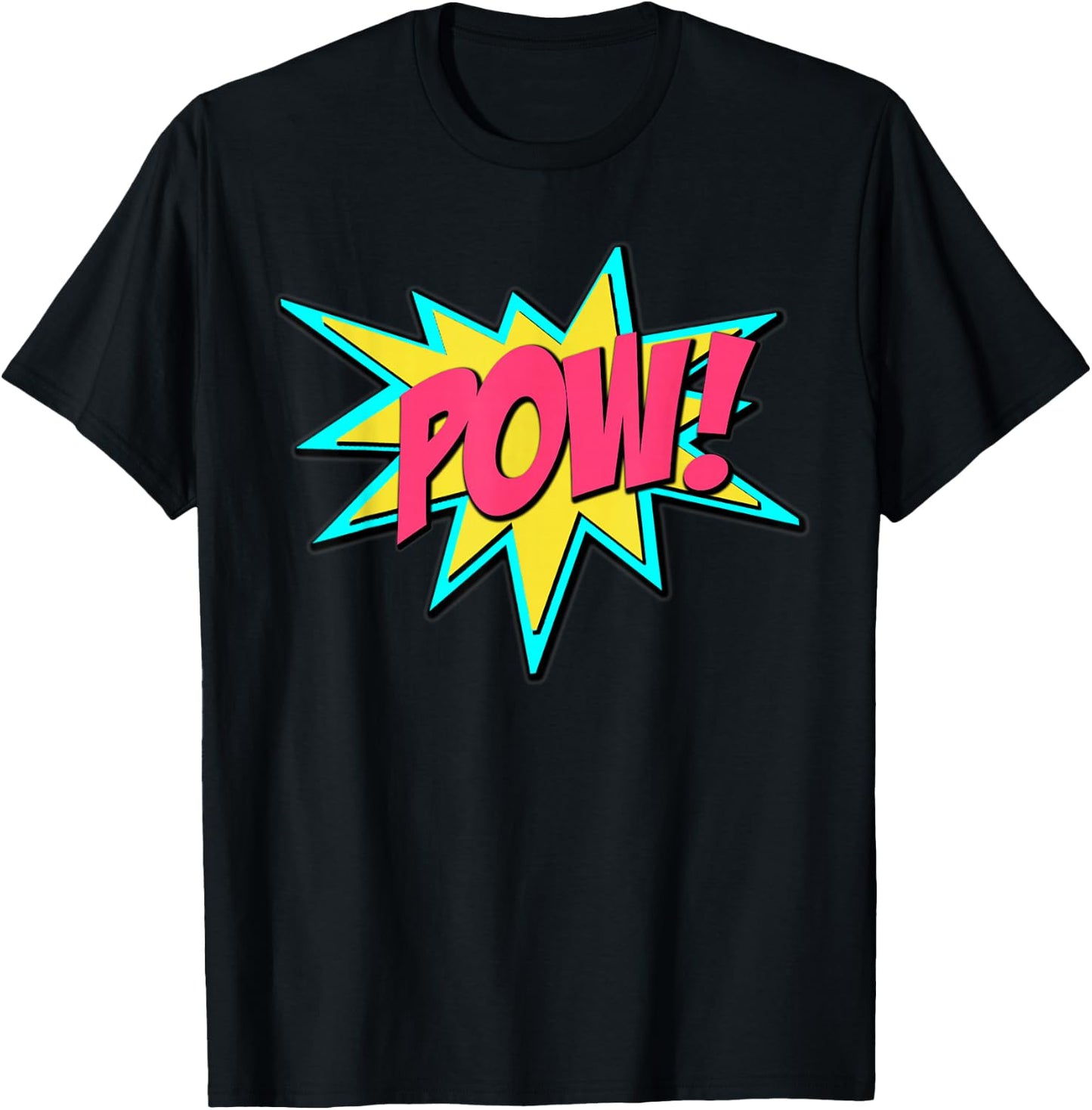Pow! Retro Comic Book Art Superhero T-Shirt - T-Shirt | Black