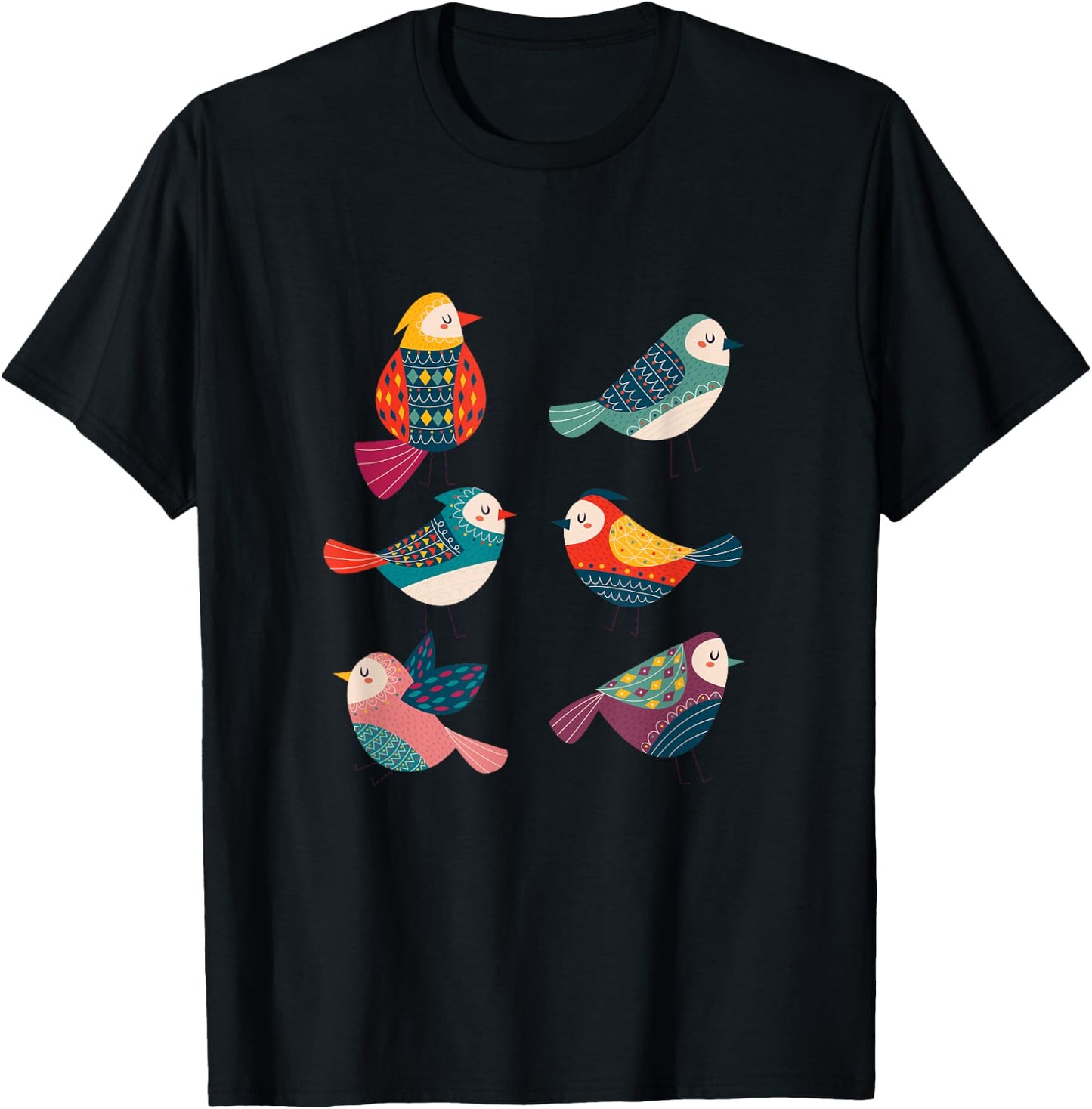 Retro Birds Bird Watching Bird Keeping Bird Lovers T-Shirt - T-Shirt | Black