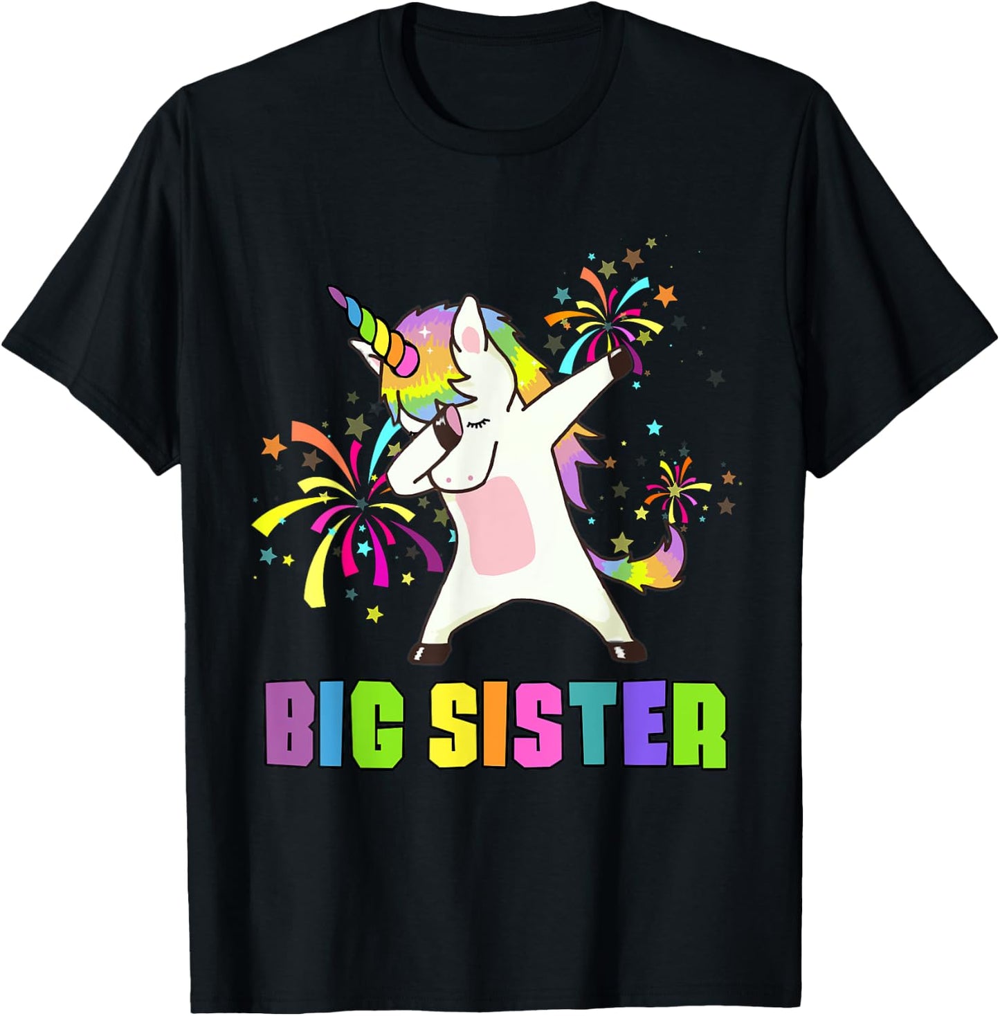 Big Sister Unicorn Dab Dance T-Shirt - T-Shirt | Black