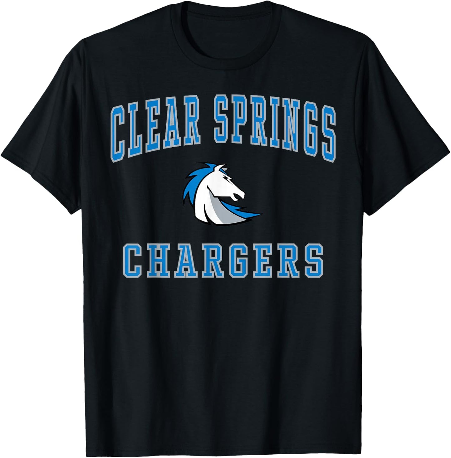 Clear Springs High School Chargers C1 T-Shirt - T-Shirt | Black