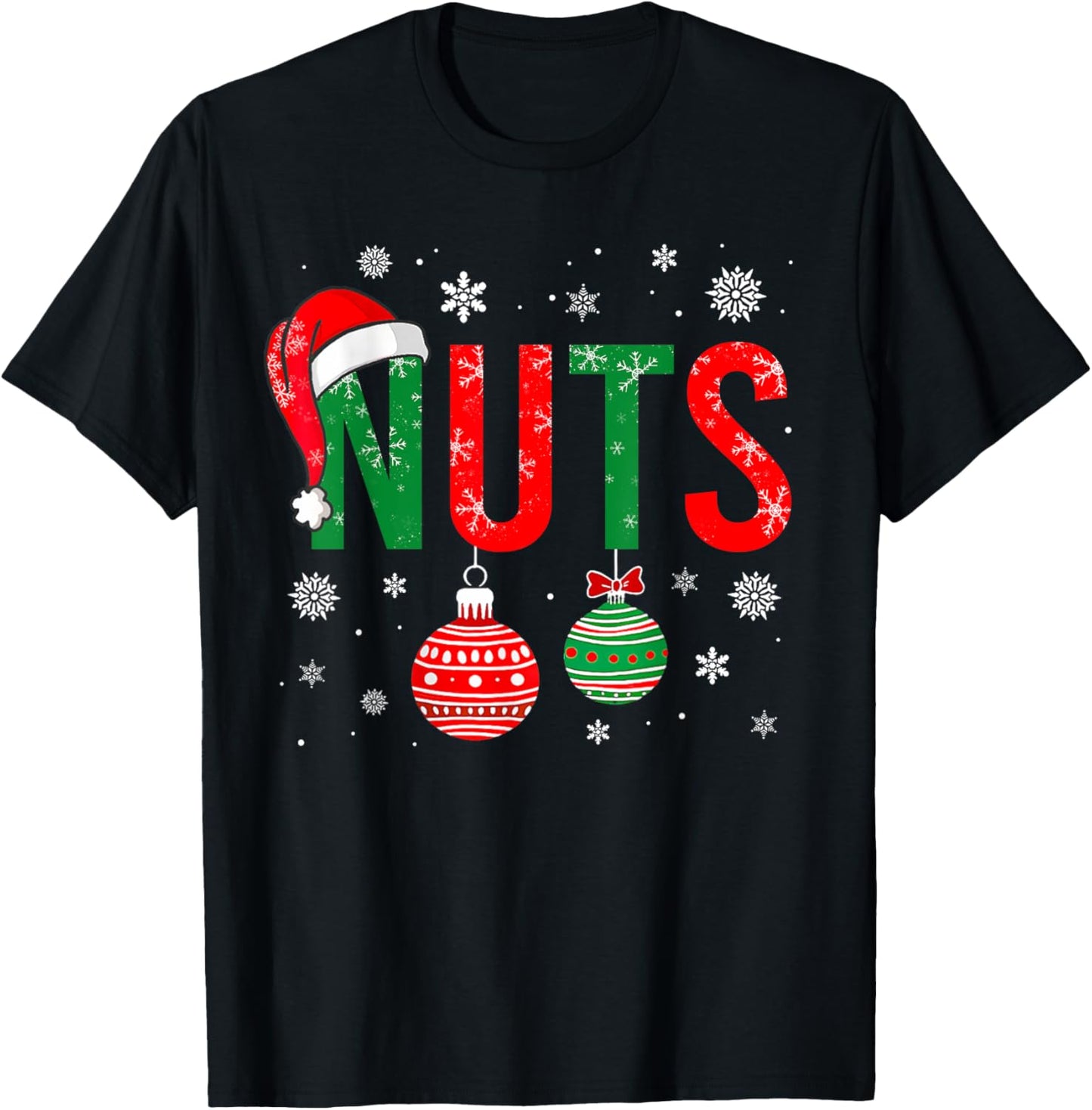 Chest Nuts Christmas Funny Matching Couple Pajama Chestnuts T-Shirt - T-Shirt | Black