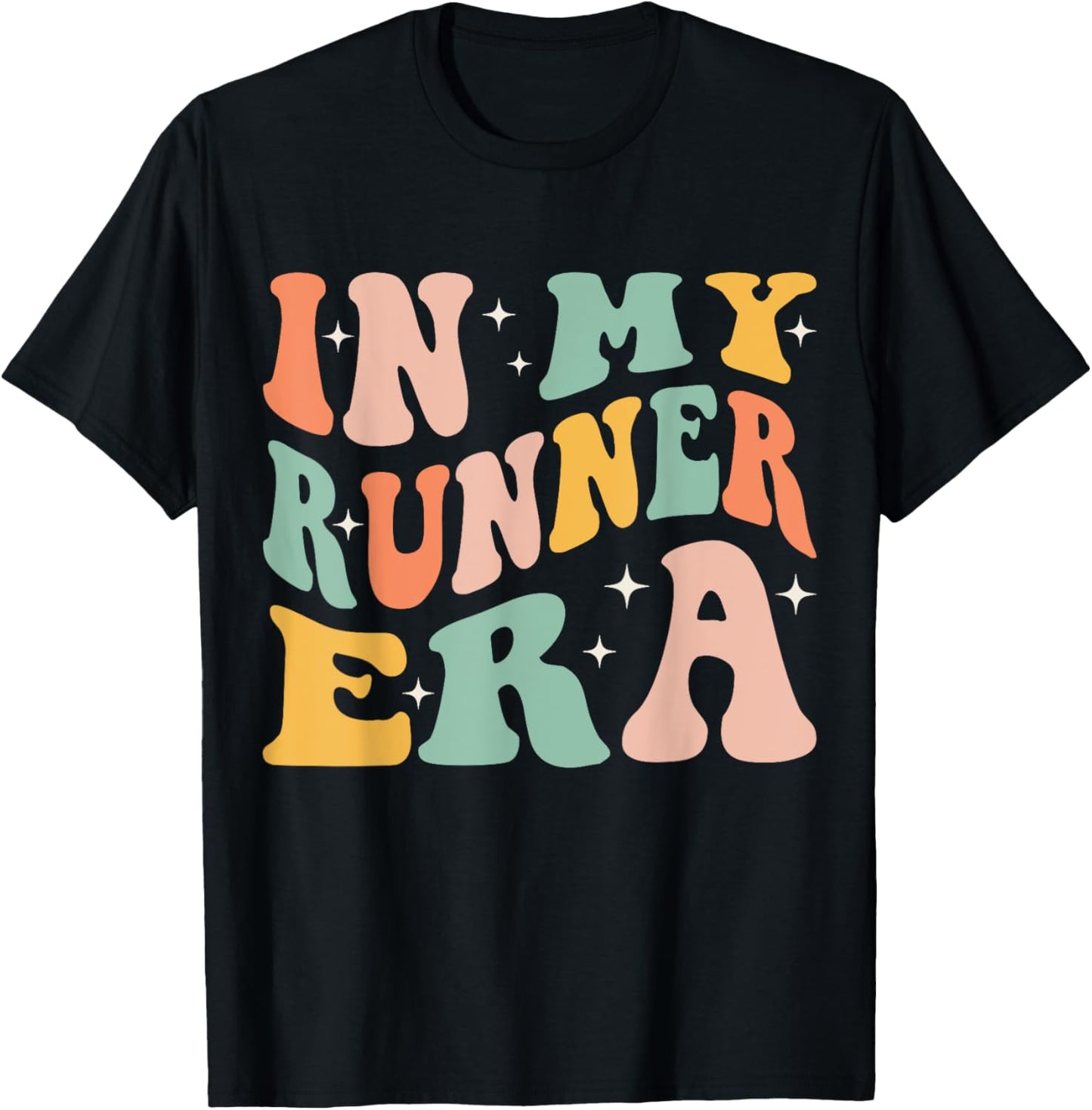 In My Runner Era Funny Running Marathon Groovy Running Mom T-Shirt - T-Shirt | Black