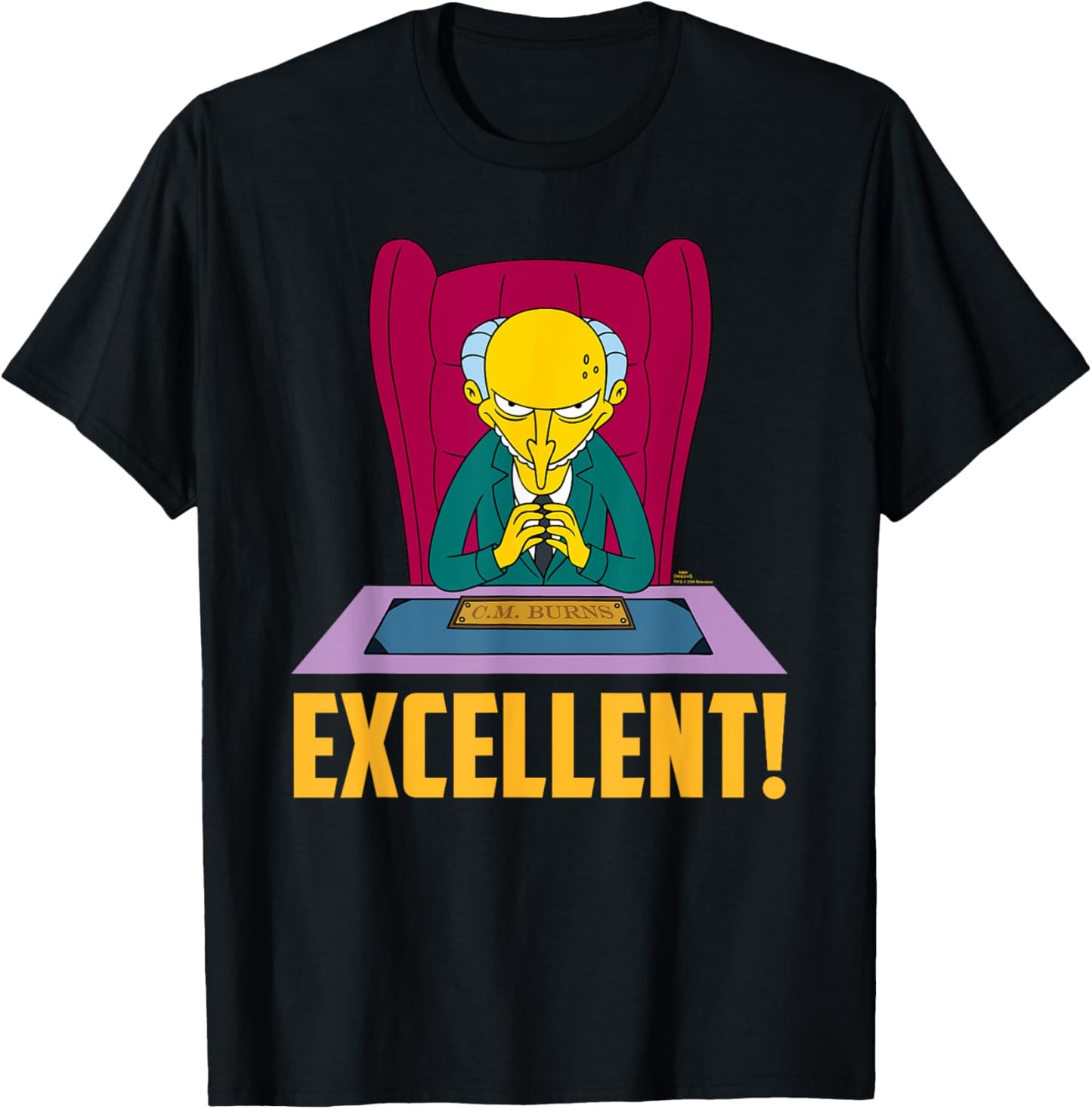 The Simpsons Mr. Burns at Desk Excellent T-Shirt - T-Shirt | Black