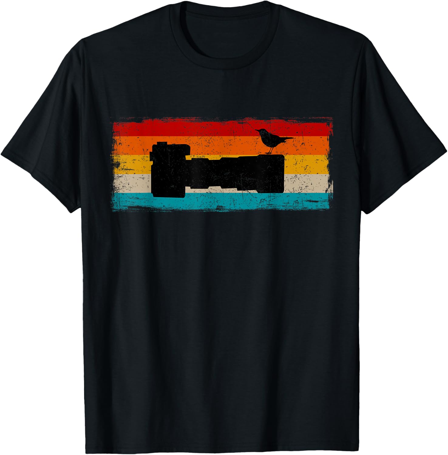 Vintage Bird Photographer Nature Photography Bird Lover T-Shirt - T-Shirt | Black