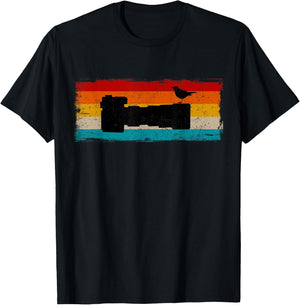 Vintage Bird Photographer Nature Photography Bird Lover T-Shirt - T-Shirt | Black