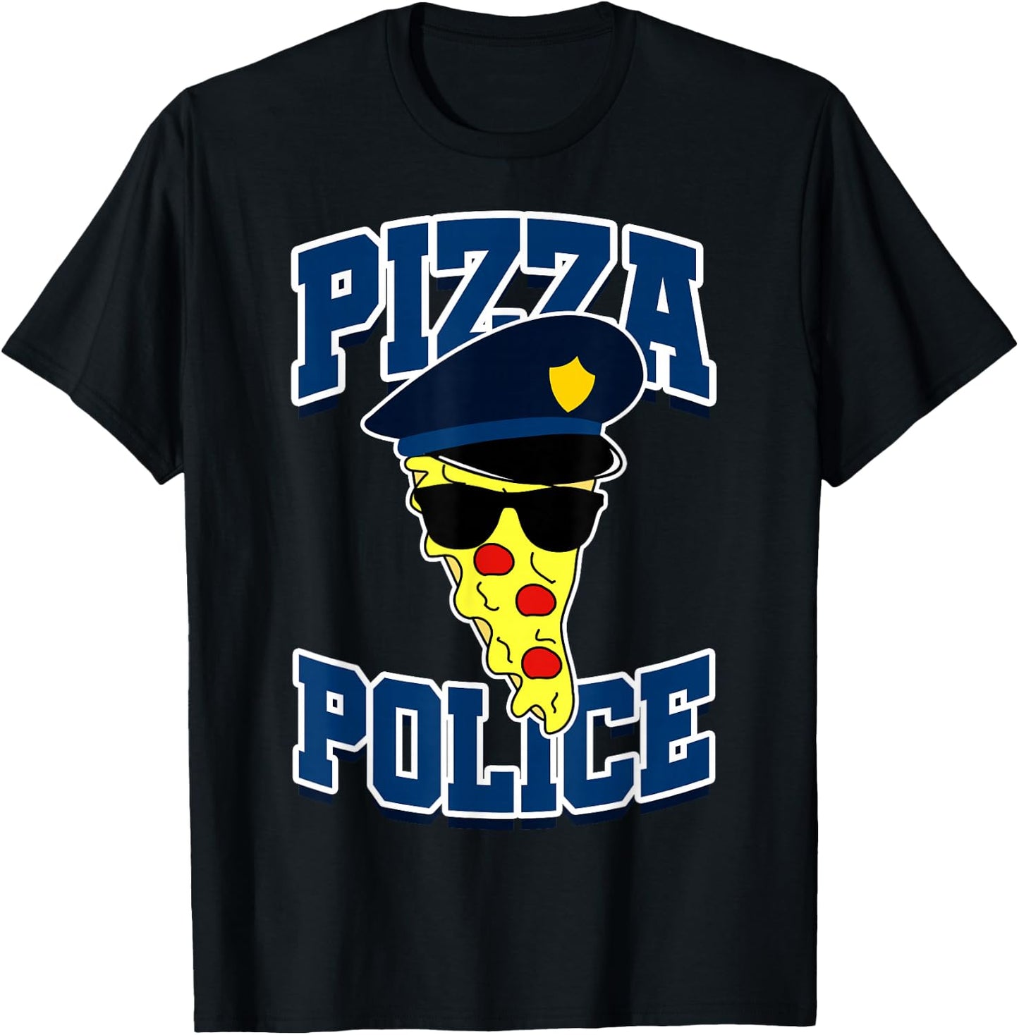 Pizza Police Funny Gift T-Shirt - T-Shirt | Black