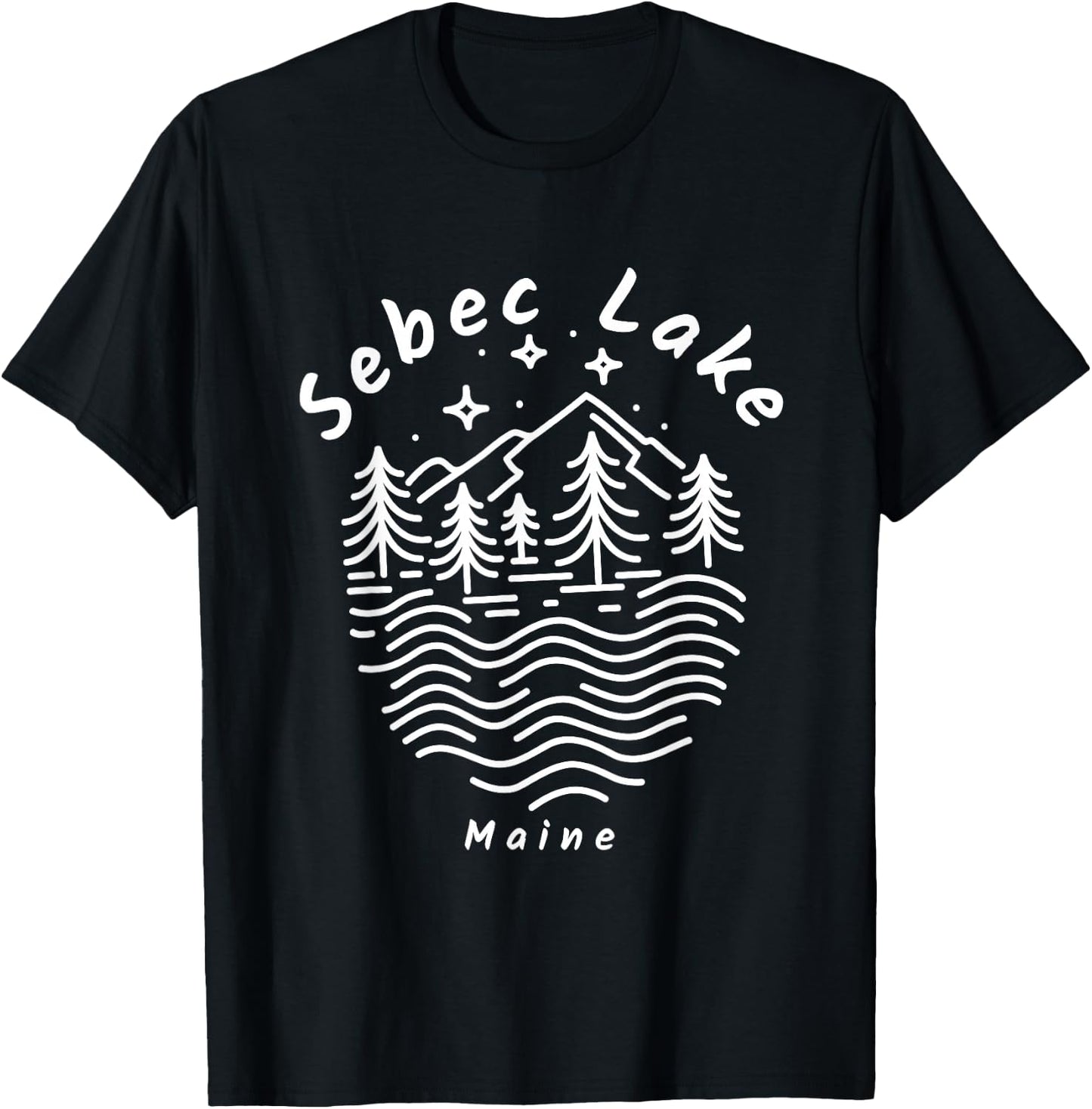Sebec Lake Maine T-Shirt - T-Shirt | Black