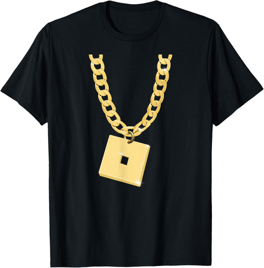 Funny robux chain nad pendant design T-Shirt - T-Shirt | Black