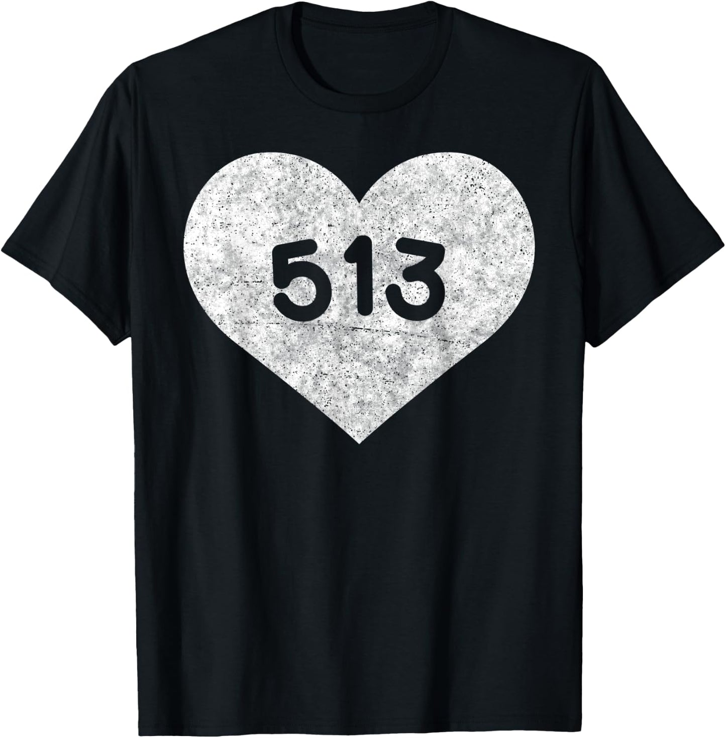 Ohio Area Code 513 Heart Shirt State Gift T-Shirt - T-Shirt | Black