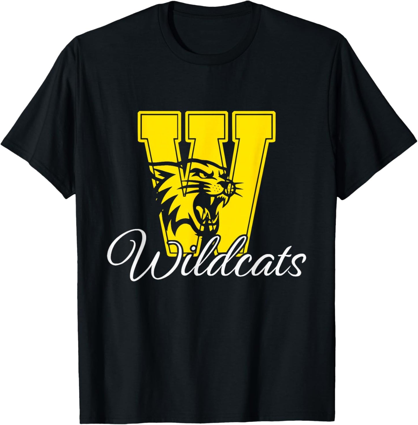 Wildcats Spirit Bold Letter W T-Shirt - T-Shirt | Black