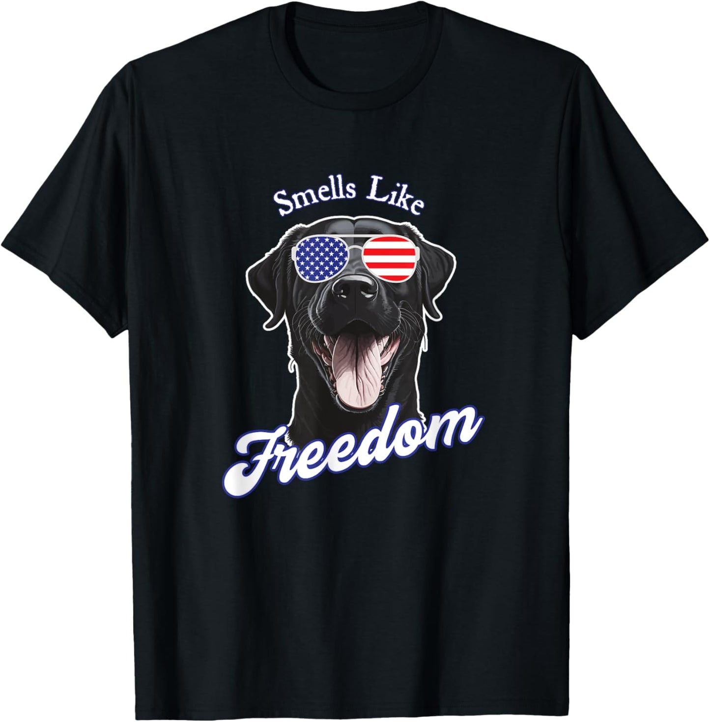 Black Lab American Flag Patriotic Vintage 4th of July Retro T-Shirt - T-Shirt | Black