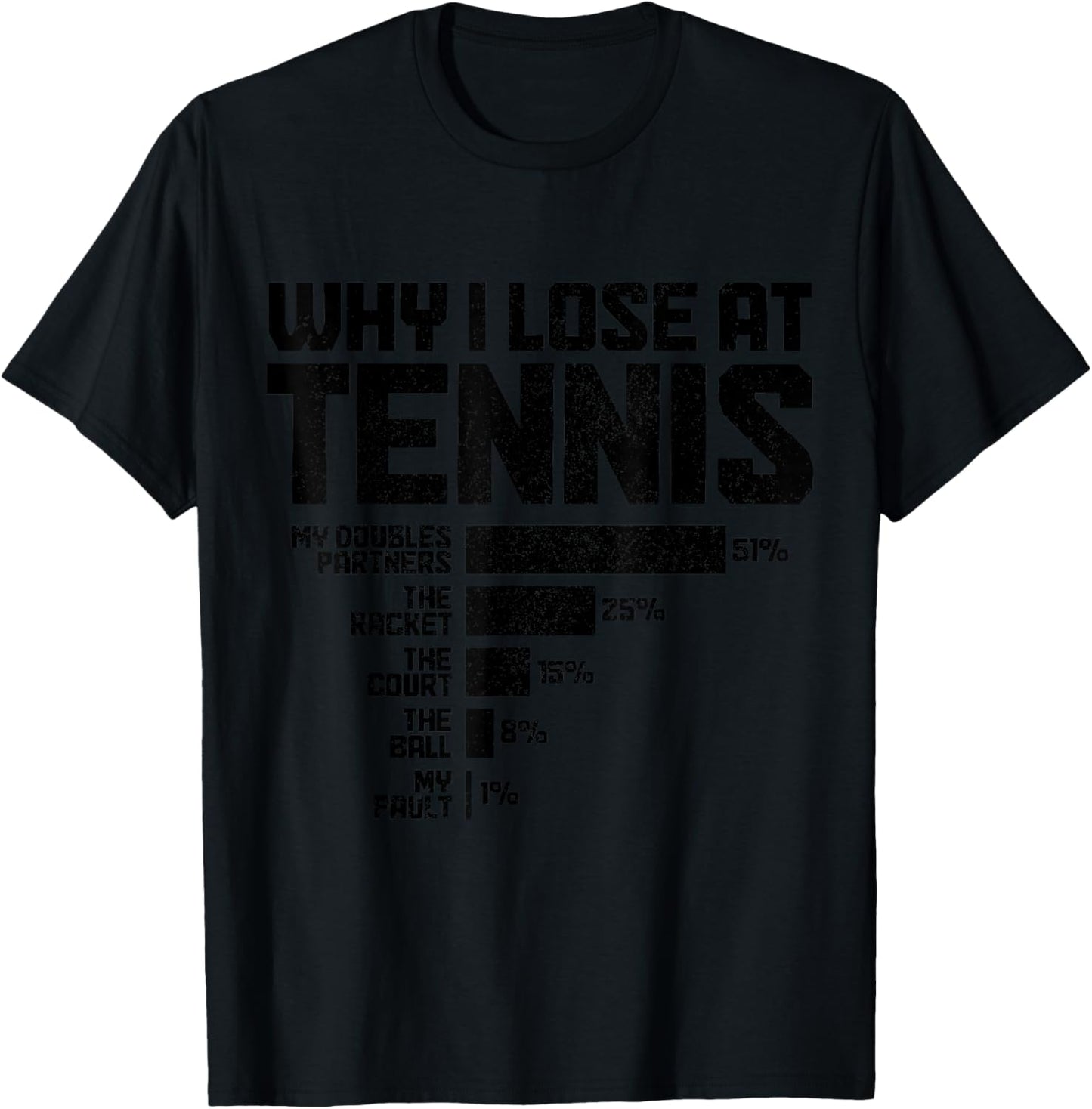 Tennis Player, Why I Lose Tennis Funny T-Shirt - T-Shirt | Black